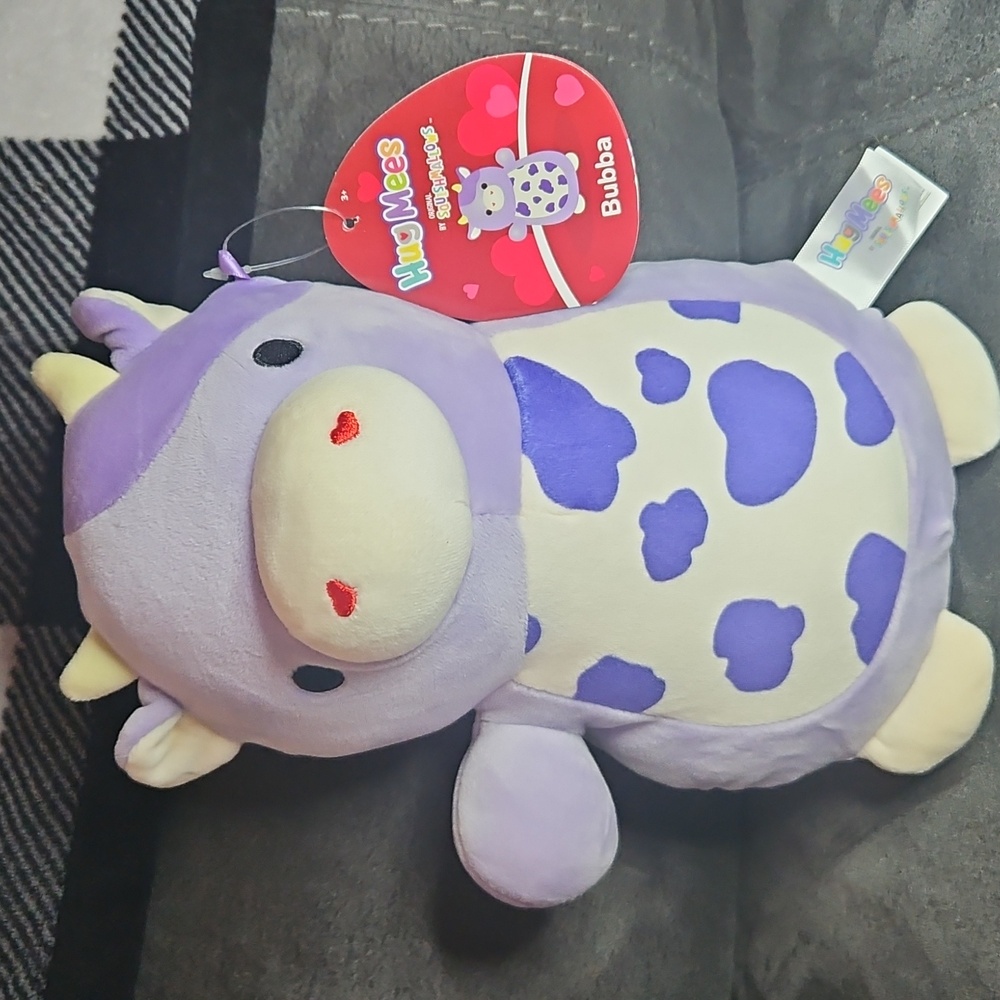 10" Bubba Purple Cow Valentine's Day Hugmees Squishmallows